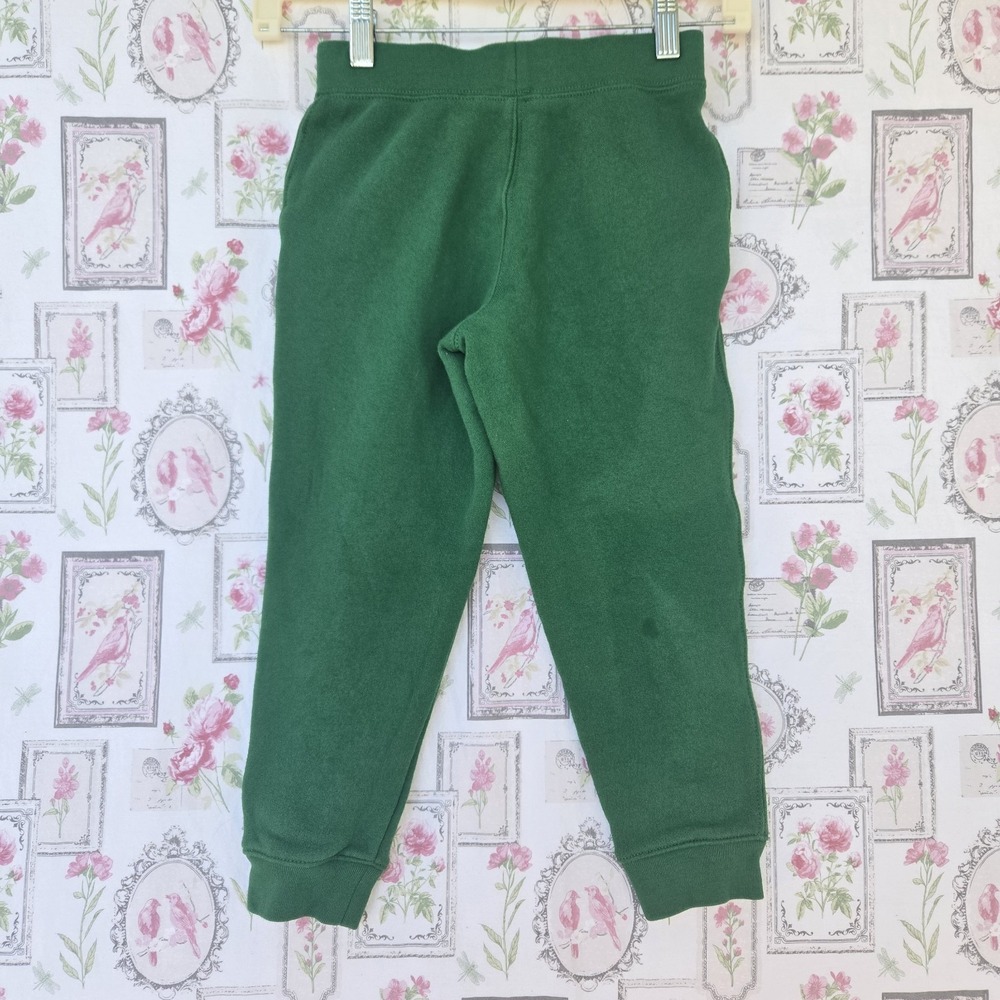 Polo Ralph Lauren Boys Green Fleece Jogger Sweatpants Sz 6 Drawstring Pony Logo - Picture 5 of 8